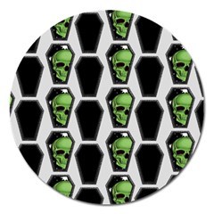 Coffins And Skulls - Modern Halloween Decor  Magnet 5  (round) by ConteMonfrey