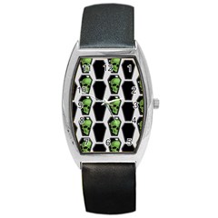 Coffins And Skulls - Modern Halloween Decor  Barrel Style Metal Watch by ConteMonfrey