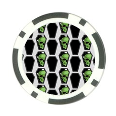 Coffins And Skulls - Modern Halloween Decor  Poker Chip Card Guard by ConteMonfrey