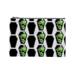 Coffins And Skulls - Modern Halloween Decor  Cosmetic Bag (large) by ConteMonfrey