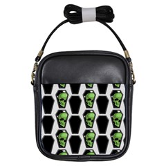 Coffins And Skulls - Modern Halloween Decor  Girls Sling Bag by ConteMonfrey