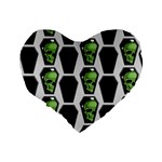 Coffins And Skulls - Modern Halloween Decor  Standard 16  Premium Heart Shape Cushions Back