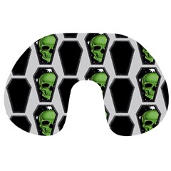 Coffins And Skulls - Modern Halloween Decor  Travel Neck Pillow by ConteMonfrey