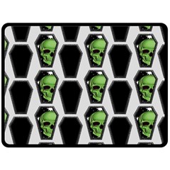 Coffins And Skulls - Modern Halloween Decor  Double Sided Fleece Blanket (large) 