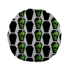 Coffins And Skulls - Modern Halloween Decor  Standard 15  Premium Flano Round Cushions by ConteMonfrey