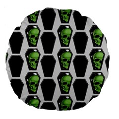 Coffins And Skulls - Modern Halloween Decor  Large 18  Premium Flano Round Cushions by ConteMonfrey