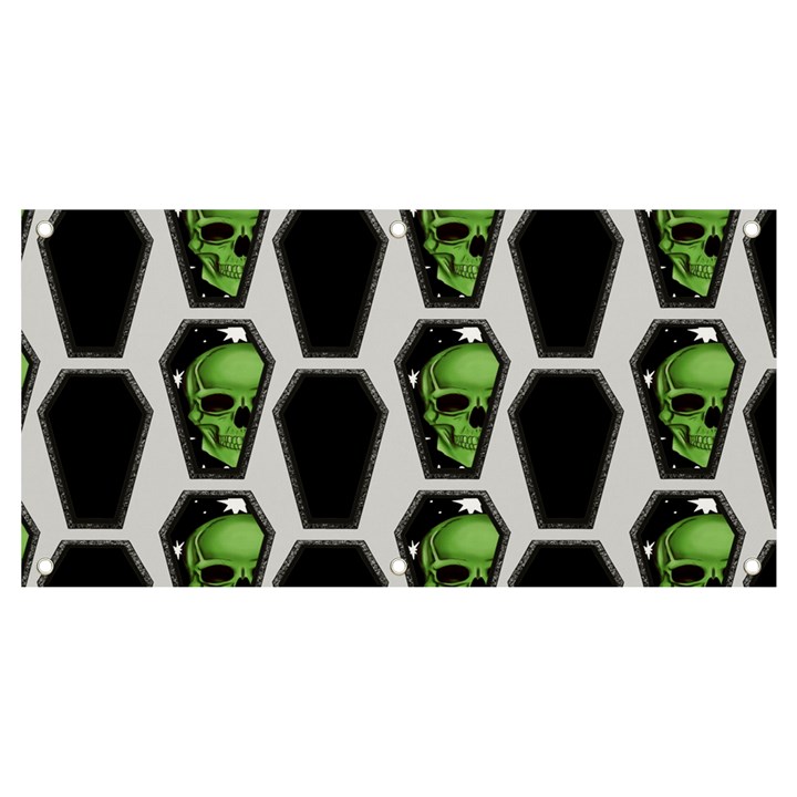 Coffins And Skulls - Modern Halloween Decor  Banner and Sign 4  x 2 