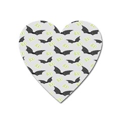 Boo! Bat Rain - Halloween Decor  Heart Magnet by ConteMonfrey