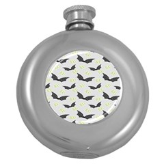 Boo! Bat Rain - Halloween Decor  Round Hip Flask (5 Oz) by ConteMonfrey