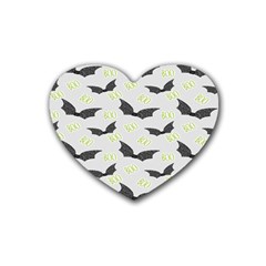 Boo! Bat Rain - Halloween Decor  Rubber Coaster (heart) by ConteMonfrey