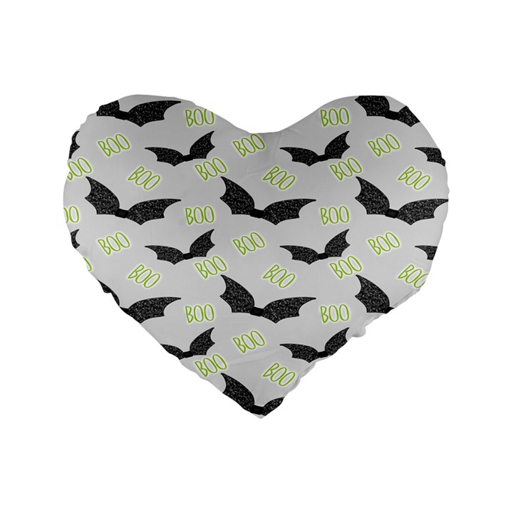 Boo! Bat Rain - Halloween Decor  Standard 16  Premium Heart Shape Cushions