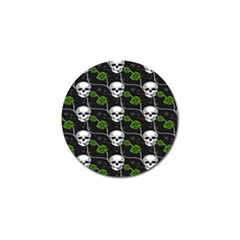 Green Roses And Skull - Romantic Halloween   Golf Ball Marker (4 Pack) by ConteMonfrey