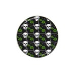 Green Roses And Skull - Romantic Halloween   Hat Clip Ball Marker Front