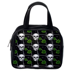 Green Roses And Skull - Romantic Halloween   Classic Handbag (one Side) by ConteMonfrey