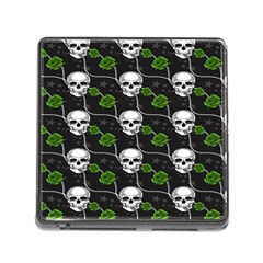 Green Roses And Skull - Romantic Halloween   Memory Card Reader (square 5 Slot) by ConteMonfrey