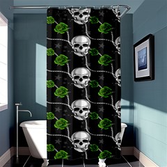 Green Roses And Skull - Romantic Halloween   Shower Curtain 36  X 72  (stall)  by ConteMonfrey