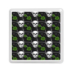 Green Roses And Skull - Romantic Halloween   Memory Card Reader (square) by ConteMonfrey