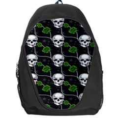 Green Roses And Skull - Romantic Halloween   Backpack Bag by ConteMonfrey