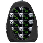 Green Roses And Skull - Romantic Halloween   Backpack Bag Front