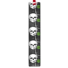 Green Roses And Skull - Romantic Halloween   Large Book Marks by ConteMonfrey