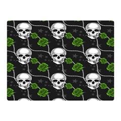 Green Roses And Skull - Romantic Halloween   Double Sided Flano Blanket (mini)  by ConteMonfrey