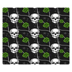 Green Roses And Skull - Romantic Halloween   Double Sided Flano Blanket (small)  by ConteMonfrey