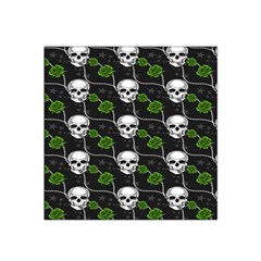 Green Roses And Skull - Romantic Halloween   Satin Bandana Scarf 22  X 22  by ConteMonfrey