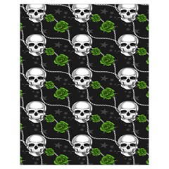 Green Roses And Skull - Romantic Halloween   Drawstring Bag (small) by ConteMonfrey