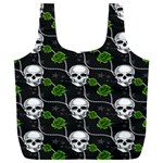 Green Roses And Skull - Romantic Halloween   Full Print Recycle Bag (XXXL) Front