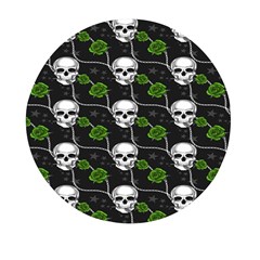 Green Roses And Skull - Romantic Halloween   Mini Round Pill Box (pack Of 3) by ConteMonfrey