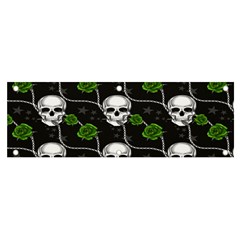 Green Roses And Skull - Romantic Halloween   Banner And Sign 6  X 2  by ConteMonfrey