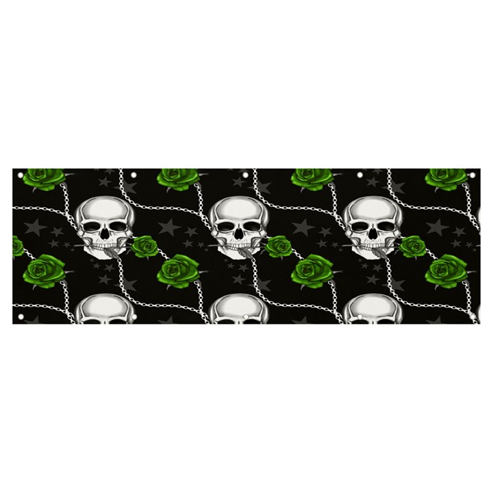 Green Roses And Skull - Romantic Halloween   Banner and Sign 12  x 4 