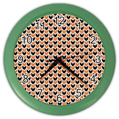 Halloween Plaids Arrow Color Wall Clock by ConteMonfrey