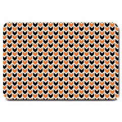 Halloween Plaids Arrow Large Doormat  by ConteMonfrey