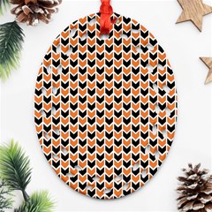 Halloween Plaids Arrow Ornament (oval Filigree) by ConteMonfrey