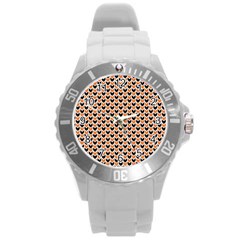 Halloween Plaids Arrow Round Plastic Sport Watch (l) by ConteMonfrey