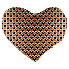 Halloween Plaids Arrow Large 19  Premium Flano Heart Shape Cushions by ConteMonfrey