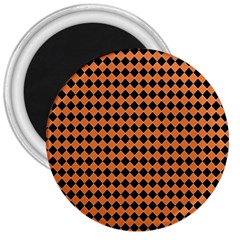 Halloween Black Orange Plaids 3  Magnets by ConteMonfrey