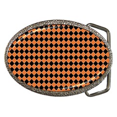 Halloween Black Orange Plaids Belt Buckles by ConteMonfrey