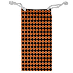 Halloween Black Orange Plaids Jewelry Bag by ConteMonfrey