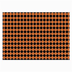 Halloween Black Orange Plaids Large Glasses Cloth (2 Sides) by ConteMonfrey