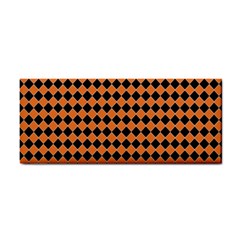 Halloween Black Orange Plaids Hand Towel by ConteMonfrey