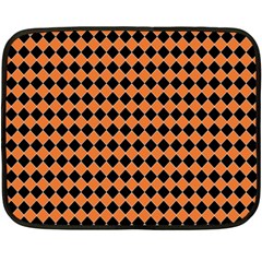 Halloween Black Orange Plaids Fleece Blanket (mini) by ConteMonfrey