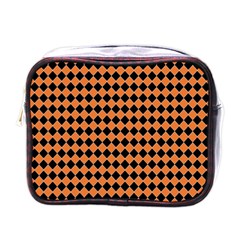 Halloween Black Orange Plaids Mini Toiletries Bag (one Side) by ConteMonfrey