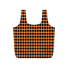 Halloween Black Orange Plaids Full Print Recycle Bag (s) by ConteMonfrey