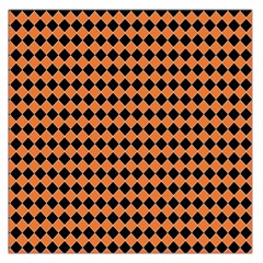 Halloween Black Orange Plaids Square Satin Scarf (36  X 36 ) by ConteMonfrey