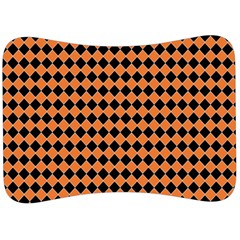 Halloween Black Orange Plaids Velour Seat Head Rest Cushion by ConteMonfrey