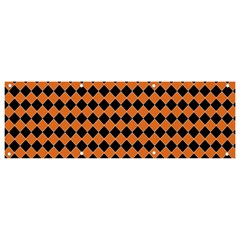 Halloween Black Orange Plaids Banner And Sign 9  X 3  by ConteMonfrey