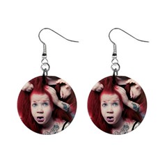 Creepy Monster Student At Classroom Mini Button Earrings by dflcprintsclothing