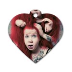 Creepy Monster Student At Classroom Dog Tag Heart (Two Sides) Front